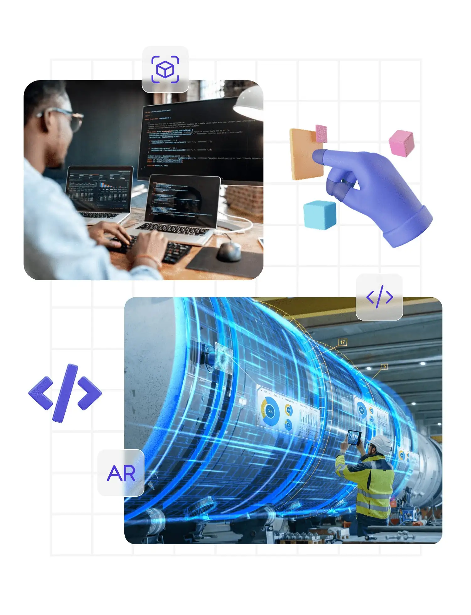 Developer working on laptops